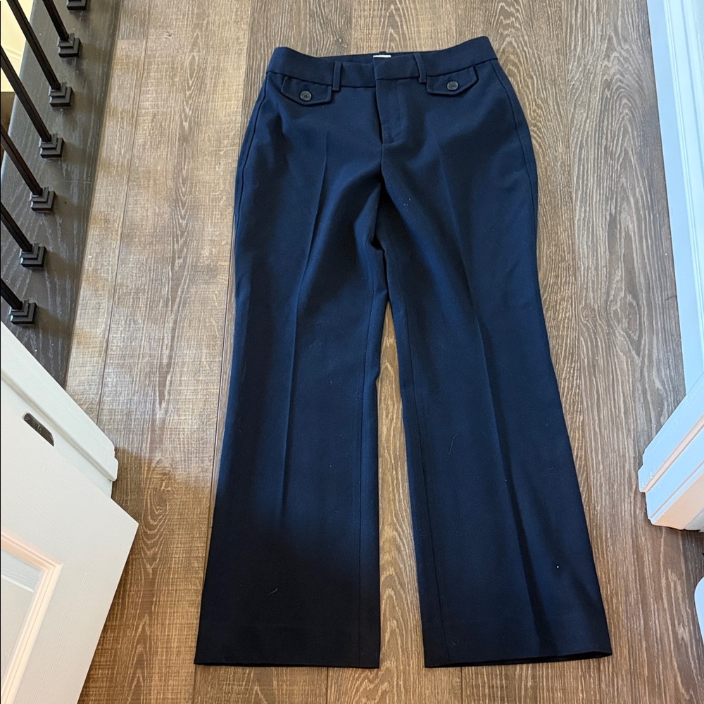 GAP Classic Navy Blue curvy high-rise baby boot Trousers